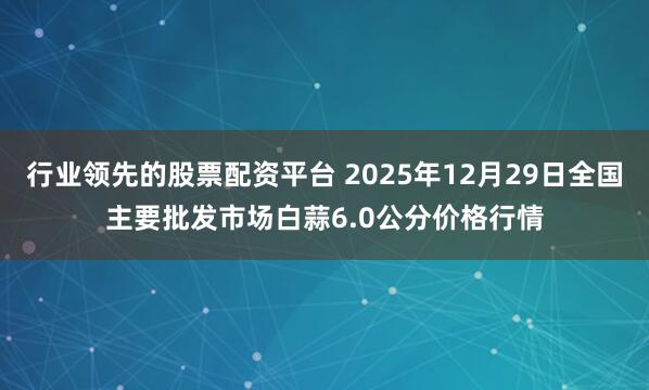 行业领先的股票配资平台 2025年12月29日全国主要批发市场白蒜6.0公分价格行情